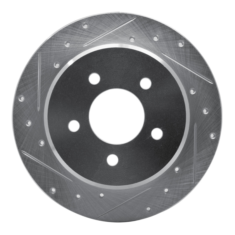 Chrysler Town & Country Brake Rotor (1) - Rear Left - R1 Concepts - Drilled & Slotted - Silver - `97-`07